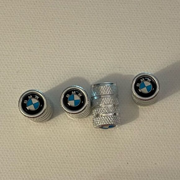 BMW Valve Stem Caps in Silver Set of 4 NWT - Picture 1 of 4